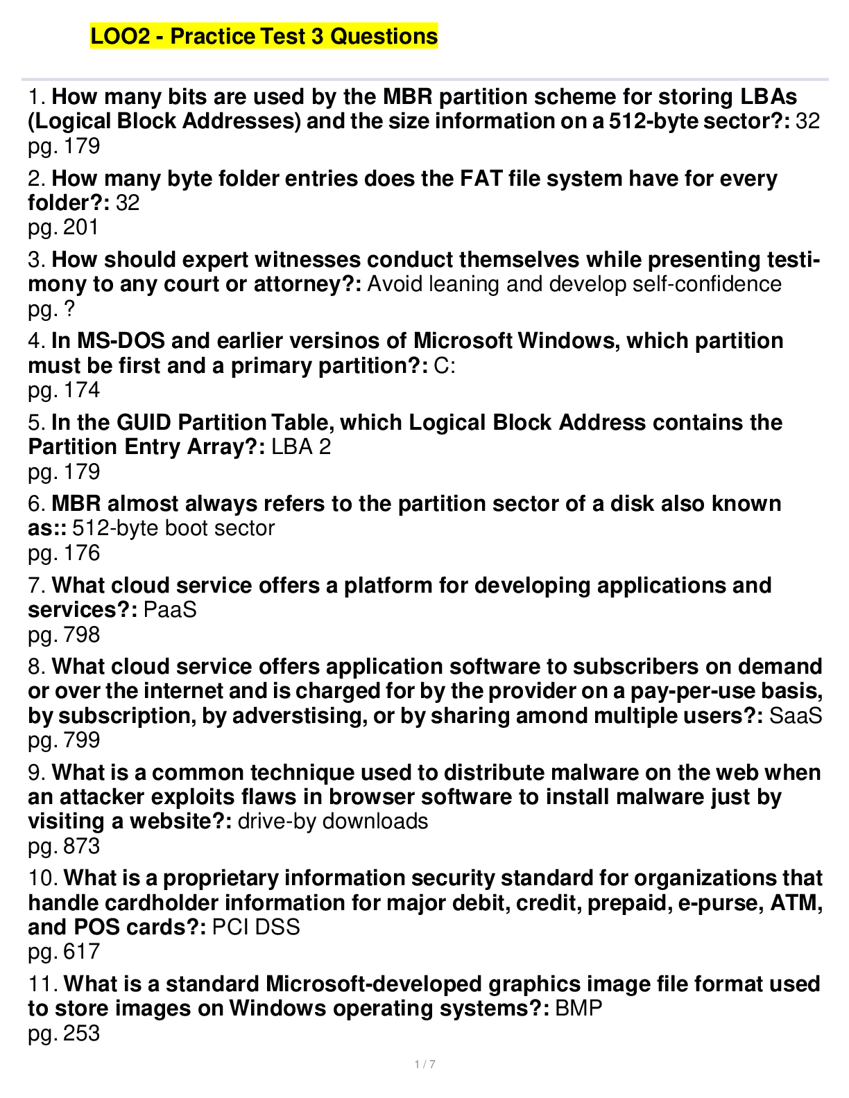 Preview image for LOO2 - Practice Test 3 Questions